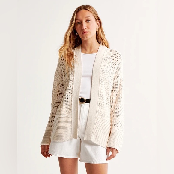 Abercrombie & Fitch || Mesh Stitch Non-closure Cardigan (M) - Picture 8 of 9